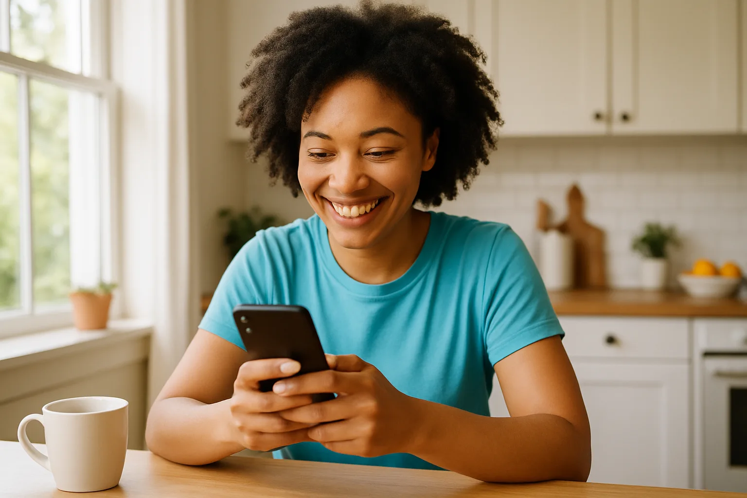 Person smiling while messaging on a smartphone — start dating in Strathclyde